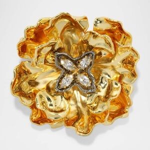 Alexis Bittar Jardin Gold Rose Pin